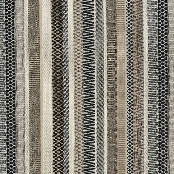 Photo of the fabric Nixon Onyx swatch by James Dunlop. Use for Upholstery, Accessory. Style of Stripe