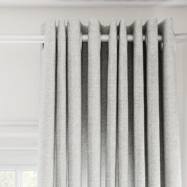 Photo of the fabric Envoy 2 Feather 320cm swatch by James Dunlop Essentials. Use for Curtains, Accessory, Top of Bed. Style of Plain, Texture