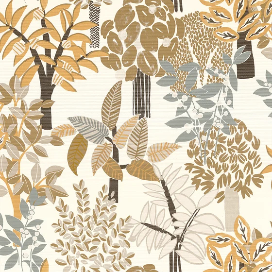 Photo of the fabric Peradeniya Wp 7594 7594 0100 swatch by Casamance. Use for Wall Covering. Style of Floral And Botannical, Print