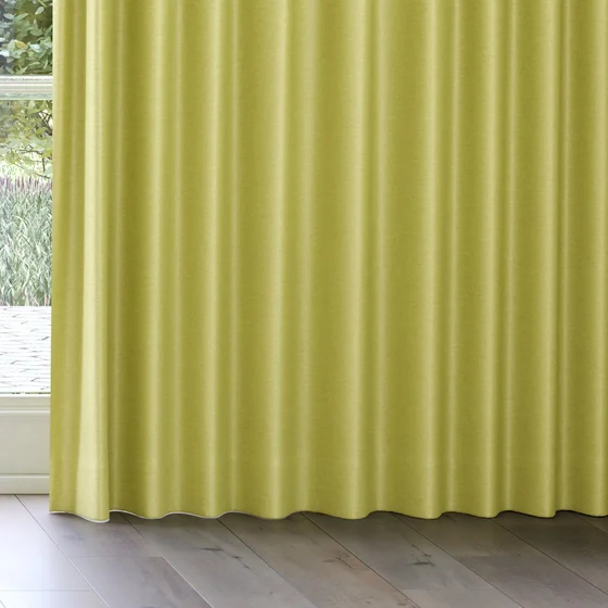 Photo of the fabric Provence Apple swatch by James Dunlop Essentials. Use for Curtains, Upholstery, Accessory, Top of Bed. Style of Plain, Texture