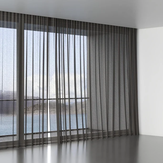 Photo of the fabric Kanso Stonewash Basalt swatch by Mokum. Use for Sheer Curtains. Style of Plain, Sheer