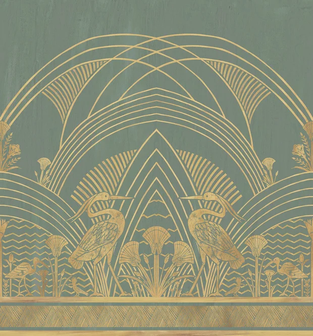 Photo of the fabric Elephantine Wpanel 7619 7619 3364 swatch by Casamance. Use for Wall Covering, Wall Panel/Mural. Style of Animals And Birds, Print