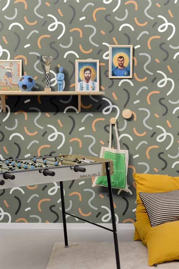 Photo of the fabric Good Vibes Only Wallpaper 10339 90 00 in situ by James Dunlop. Use for Wall Covering. Style of Abstract