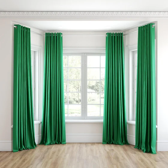 Photo of the fabric Provence Emerald swatch by James Dunlop Essentials. Use for Curtains, Upholstery, Accessory, Top of Bed. Style of Plain, Texture
