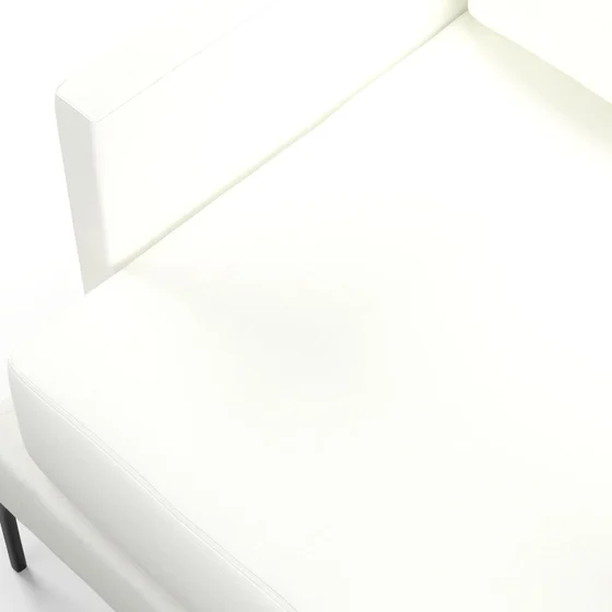Photo of the fabric Tahiti White swatch by Mokum FibreGuard. Use for Curtains, Upholstery, Accessory, Top of Bed. Style of Chenille, Plain