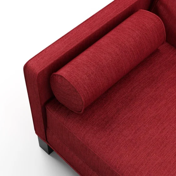 Photo of the fabric Trezor Rasberry swatch by James Dunlop FibreGuard. Use for Curtains, Upholstery, Accessory. Style of Chenille, Plain