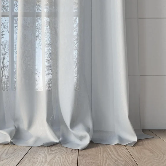 Photo of the fabric Malaga Stone swatch by James Dunlop Essentials. Use for Sheer Curtains. Style of Plain, Sheer