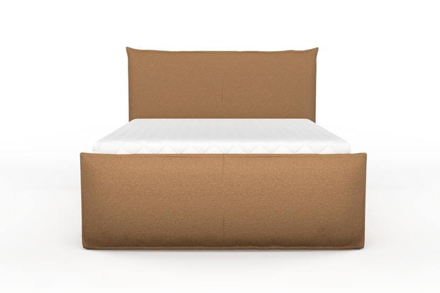 Photo of the fabric Grain Rust swatch by Mokum. Use for Upholstery, Accessory, Top of Bed. Style of Plain, Texture