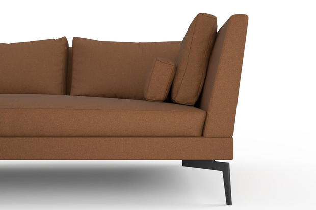 Photo of the fabric Epitome Rust swatch by Mokum. Use for Upholstery, Accessory. Style of Plain, Taffeta