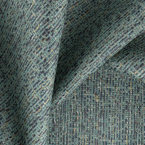 Photo of the fabric Octavia Aqua swatch by Zepel FibreGuard. Use for Upholstery, Accessory, Top of Bed. Style of Plain, Texture