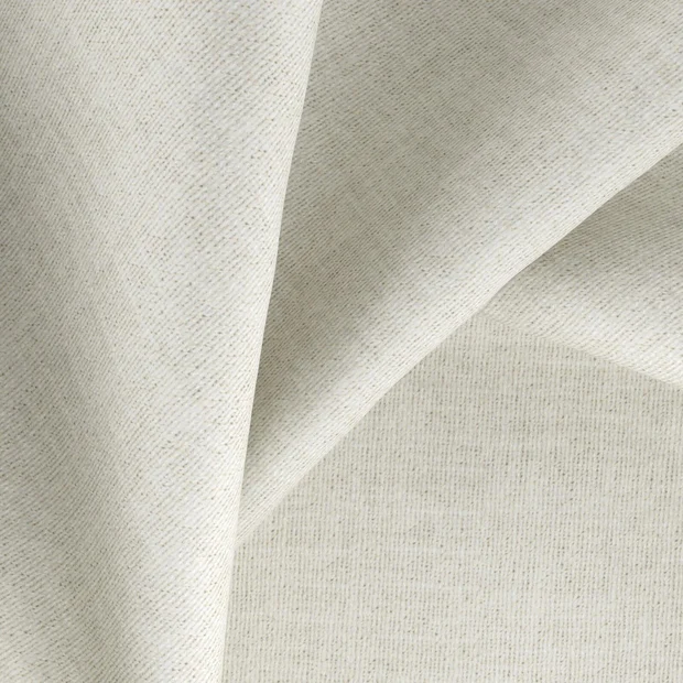 Photo of the fabric Casual Ivory swatch by Zepel FibreGuard. Use for Curtains, Upholstery, Accessory, Top of Bed. Style of Plain, Texture