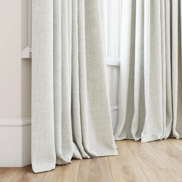Photo of the fabric Earthwild Cream swatch by James Dunlop FibreGuard. Use for Curtains, Upholstery, Accessory, Top of Bed. Style of Plain, Texture