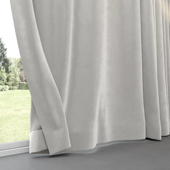 Photo of the fabric Velvelux Mouse swatch by Mokum FibreGuard. Use for Curtains, Upholstery, Accessory, Top of Bed. Style of Plain, Velvet
