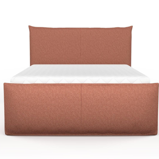Photo of the fabric Grain Sienna swatch by Mokum. Use for Upholstery, Accessory, Top of Bed. Style of Plain, Texture