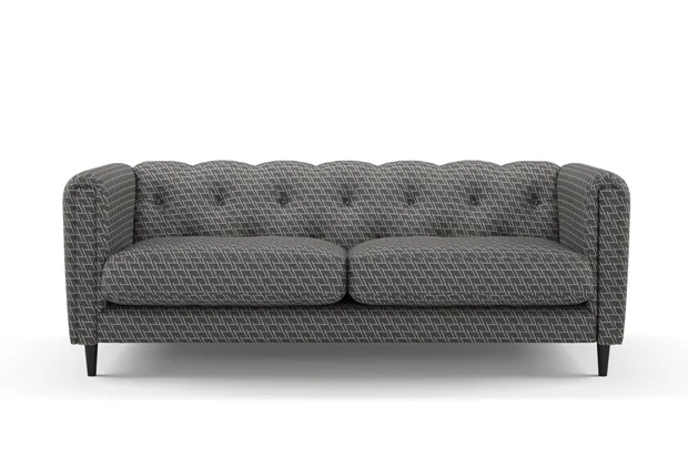 Photo of the fabric Leverett Alexander swatch by James Dunlop. Use for Upholstery, Accessory. Style of Chenille, Geometric