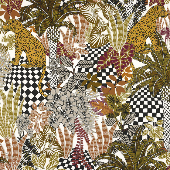 Photo of the fabric Neofelis 4971 4971 0172 swatch by Casamance. Use for Curtains, Upholstery, Accessory. Style of Floral And Botannical