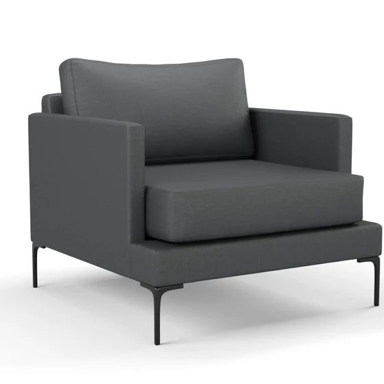 Photo of the fabric Allium Slate swatch by Mokum. Use for Upholstery, Accessory. Style of Plain, Texture