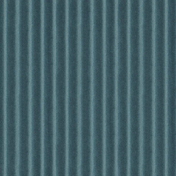 Photo of the fabric Embrace Teal swatch by Zepel FibreGuard. Use for Curtains, Upholstery, Accessory, Top of Bed. Style of Stripe, Velvet