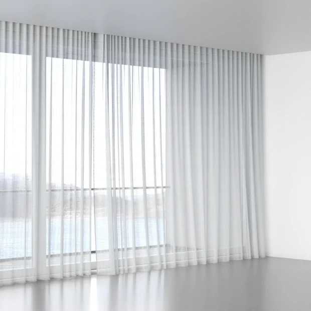 Photo of the fabric Scandinese Cloud swatch by James Dunlop. Use for Sheer Curtains. Style of Plain, Sheer