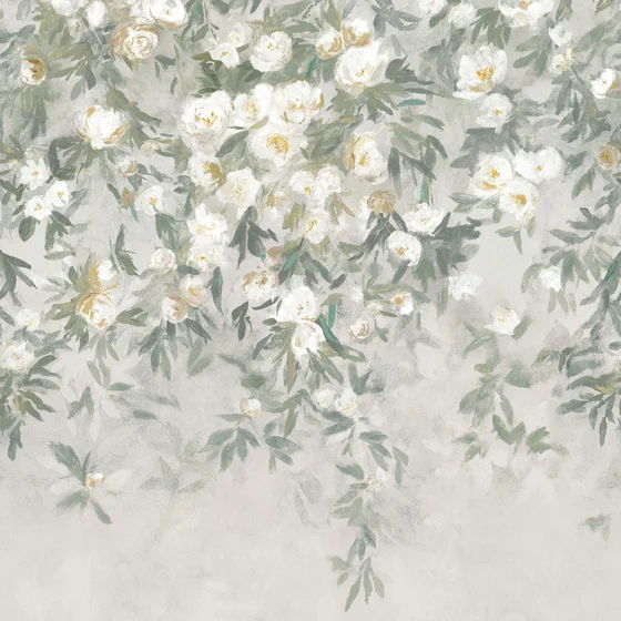 Photo of the fabric Ottavia Mural Wp W466 03 swatch by Romo. Use for Wall Covering, Wall Panel/Mural. Style of Floral And Botannical