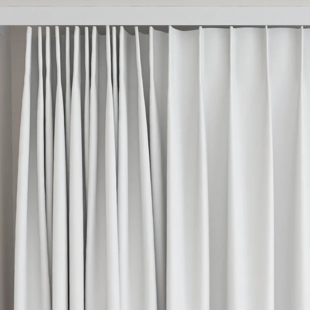 Photo of the fabric Quantum FR Cloud swatch by Linings. Use for Curtains. Style of Dim Out