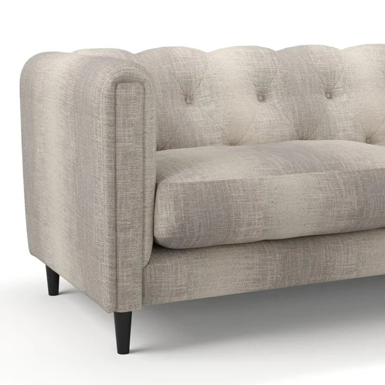 Photo of the fabric Maxime Zinc swatch by James Dunlop. Use for Upholstery, Accessory. Style of Stripe, Texture