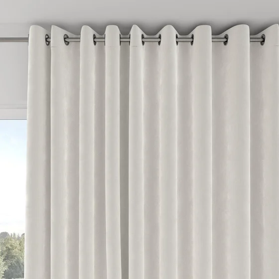 Photo of the fabric Velvelux Ice swatch by Mokum FibreGuard. Use for Curtains, Upholstery, Accessory, Top of Bed. Style of Plain, Velvet
