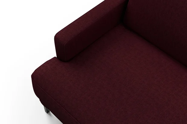 Photo of the fabric Tahiti Bordeaux swatch by Mokum FibreGuard. Use for Curtains, Upholstery, Accessory, Top of Bed. Style of Chenille, Plain