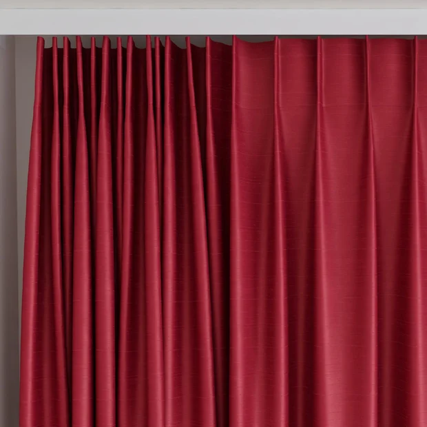 Photo of the fabric Luxe Cabernet swatch by James Dunlop Essentials. Use for Curtains, Accessory, Top of Bed. Style of Plain, Texture