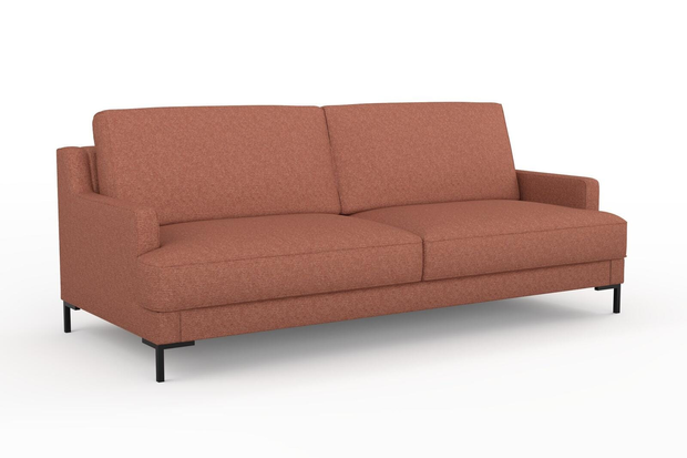 Photo of the fabric Grain Sienna swatch by Mokum. Use for Upholstery, Accessory, Top of Bed. Style of Plain, Texture