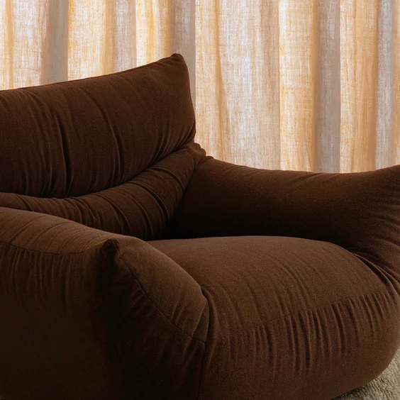 BILLO CHAIR BY NAU (CULT DESIGN) IN Lama Velvet colour Chestnut by Mokum