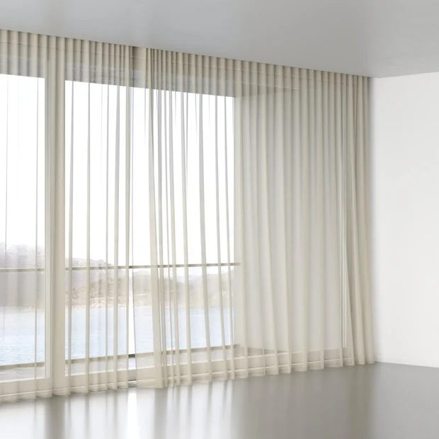 Photo of the fabric Foreshore Linen swatch by James Dunlop. Use for Sheer Curtains. Style of Plain, Sheer