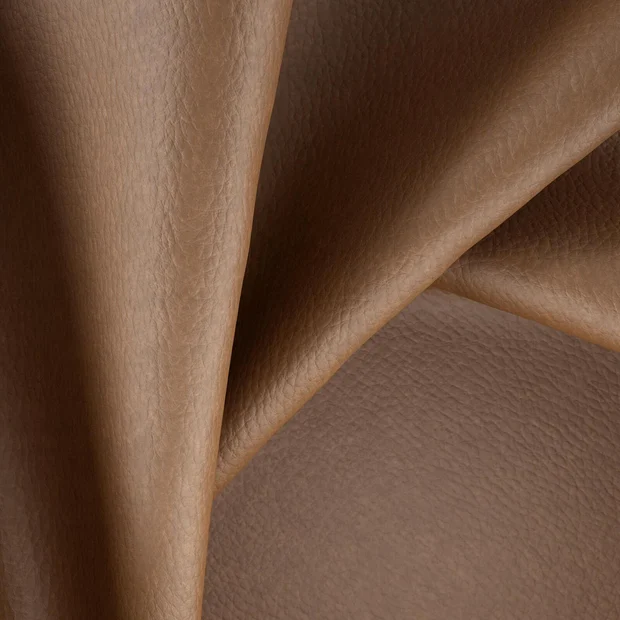 Photo of the fabric Bonanza Cocoa swatch by Zepel. Use for Upholstery. Style of Leather And Vinyl, Plain