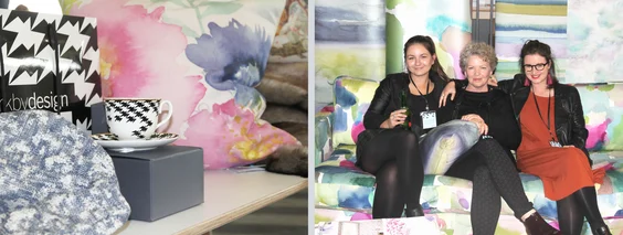 Left: The table of prizes drawn for each location.Right: Mikayla Sherwin (JDT), Leah Bradley (JDT) and Ella Zarifeh (JDT).