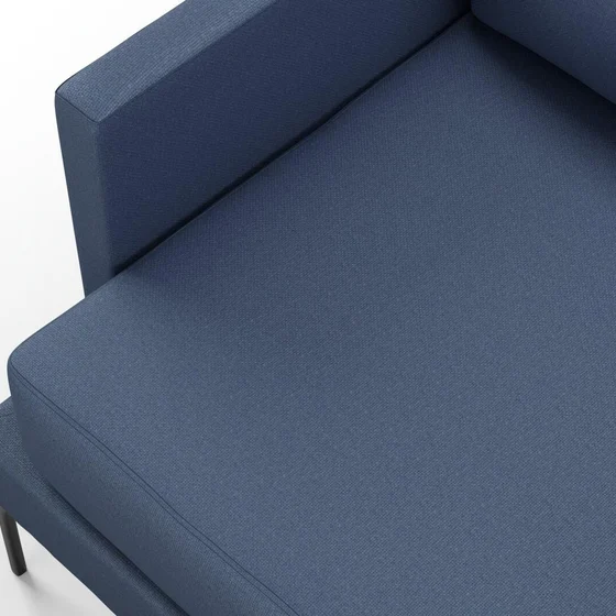 Photo of the fabric Como Denim swatch by Mokum. Use for Upholstery, Accessory. Style of Plain, Texture