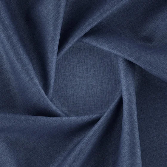 Photo of the fabric Kidglove Indigo swatch by Zepel FibreGuard. Use for Curtains, Upholstery, Accessory, Top of Bed. Style of Plain, Taffeta