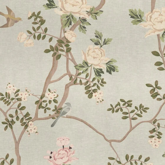 Photo of the fabric Sakura Duckegg swatch by James Dunlop. Use for Curtains, Accessory. Style of Floral And Botannical