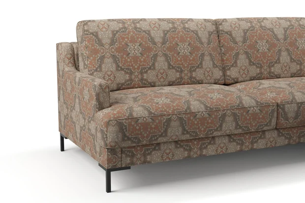 Photo of the fabric Majorelle Copper swatch by Catherine Martin by Mokum. Use for Upholstery, Accessory. Style of Geometric
