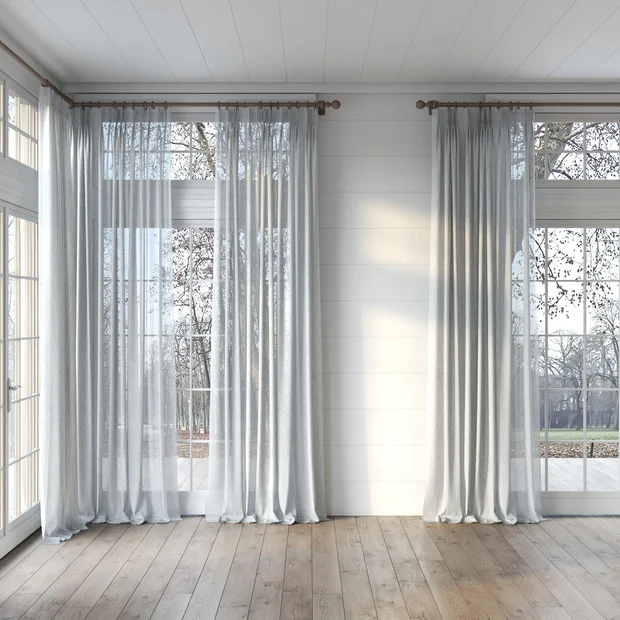 Photo of the fabric Bonsai Basalt swatch by Mokum. Use for Sheer Curtains. Style of Plain, Sheer