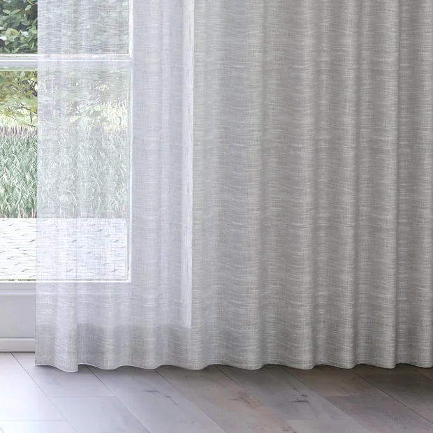 Photo of the fabric Zip Fossil swatch by James Dunlop. Use for Sheer Curtains. Style of Plain, Sheer