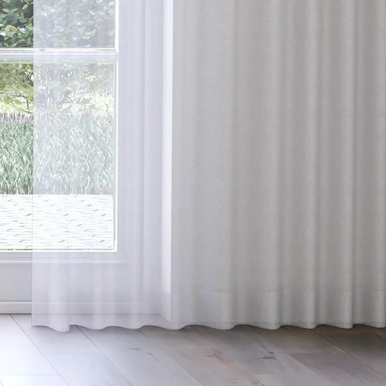 Photo of the fabric Tempest Storm swatch by Mokum. Use for Sheer Curtains. Style of Plain, Sheer