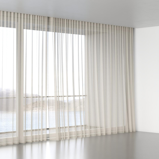 Photo of the fabric Lumiere Linen swatch by James Dunlop. Use for Sheer Curtains. Style of Plain, Sheer