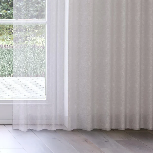 Photo of the fabric Seaview Black Sand swatch by James Dunlop. Use for Sheer Curtains. Style of Plain, Sheer