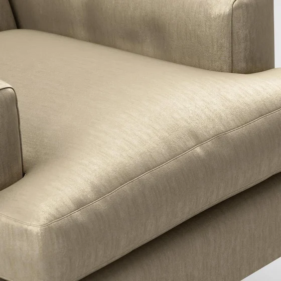 Photo of the fabric Determination Almond swatch by James Dunlop FibreGuard. Use for Curtains, Upholstery, Accessory, Top of Bed. Style of Plain, Velvet