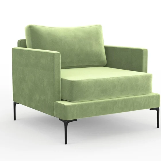 Photo of the fabric Velvelux Matcha swatch by Mokum FibreGuard. Use for Curtains, Upholstery, Accessory, Top of Bed. Style of Plain, Velvet
