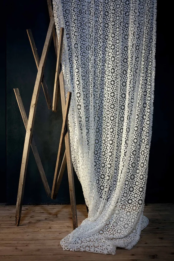 Photo of the fabric Murano 10816 600 in situ by Fischbacher 1819. Use for Curtains. Style of Floral And Botannical