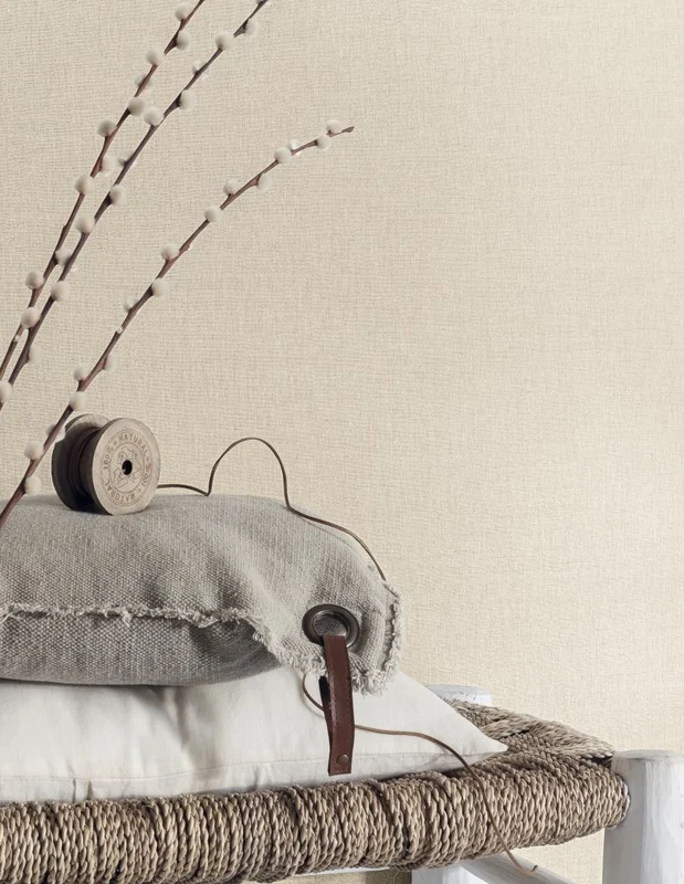 Photo of the fabric Linen Wallpaper 6852 52 83 in situ by James Dunlop. Use for Wall Covering. Style of Plain, Texture