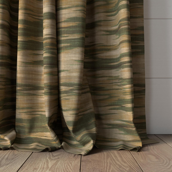 Photo of the fabric Luire Emerald swatch by Mokum. Use for Curtains, Upholstery Light Duty, Accessory. Style of Floral And Botannical, Print