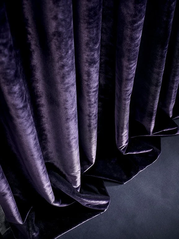 Photo of the fabric Crillon Z588 10 in situ by Zinc. Use for Curtains, Upholstery, Accessory. Style of Plain, Velvet