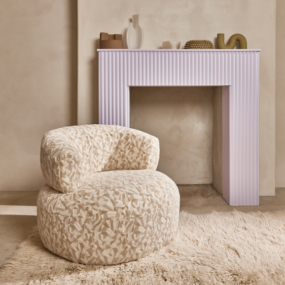 Photo of the fabric Aerial K5327 02 in situ by Kirkby Design. . Style of Geometric, Velvet